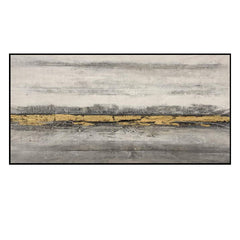 Golden Riverbank – Textured Landscape Oil Painting