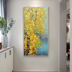Golden Spring – Textured Floral Oil Painting