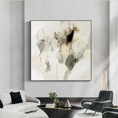 Ivory Sand – Neutral Abstract Textured Canvas Painting for Modern & Minimalist Interiors
