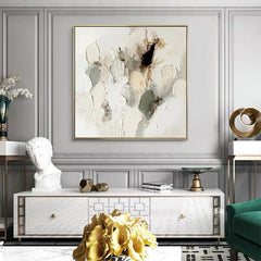 Ivory Sand – Neutral Abstract Textured Canvas Painting for Modern & Minimalist Interiors