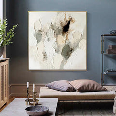 Ivory Sand – Neutral Abstract Textured Canvas Painting for Modern & Minimalist Interiors