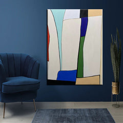 Kindness-Geometric Abstract Oil Painting – Modern Minimalist Wall Art for Home Decor