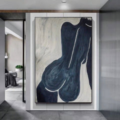 Large Abstract Nude Figure Canvas Art – Modern Minimalist Painting