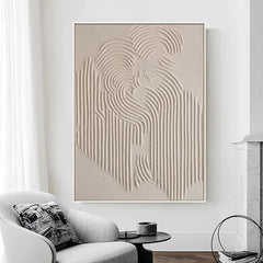 Minimalist White Relief Painting – Wabi-Sabi Textured Abstract Wall Art for Modern Decor
