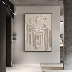 Minimalist White Relief Painting – Wabi-Sabi Textured Abstract Wall Art for Modern Decor