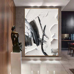 Monochrome Symphony – Textured Abstract Wall Art