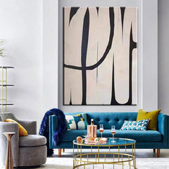 Rollercoaster-Minimalist Black & White Abstract Wall Art – Geometric Line Modern Decor