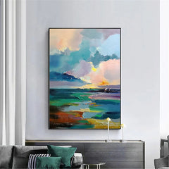 Sunny Mire – Textured Landscape Oil Painting