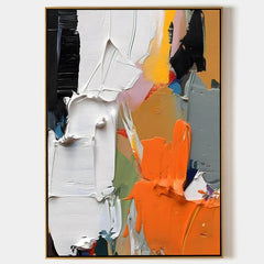 Vibrant Symphony – Colorful Vertical Abstract Canvas Painting for Modern Interiors