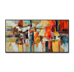 Autumn Union – Colorful Abstract Painting Modern Geometric Canvas Wall Art for Contemporary Interiors