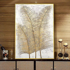 Gold Leaves – Textured Abstract Wall Art