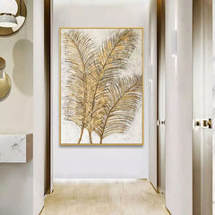 Gold Leaves – Textured Abstract Wall Art