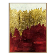 Goldtouch / Red – Luxurious Textured Abstract Painting for Modern Interiors