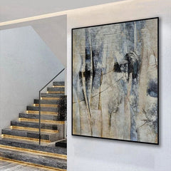 Insight-Handmade Abstract Oil Painting – Neutral Tones Artwork for Home Decoration