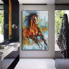 Kincsem-Galloping Horse Painting – Expressive Animal Wall Art for Modern Decor