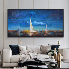 Midnight Companionship – Seascape Oil Painting