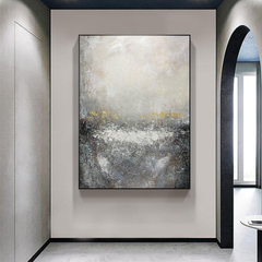 Mineral – Minimalist Abstract Textured Neutral Gray & Subtle Gold Accents, Serene Wall Art