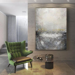 Mineral – Minimalist Abstract Textured Neutral Gray & Subtle Gold Accents, Serene Wall Art