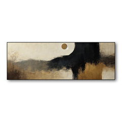 Moonlit Distant Hills – Minimalist Abstract Landscape Oil Painting for Modern Decor