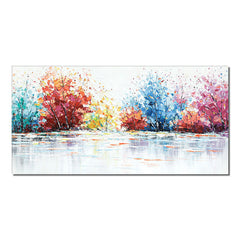 Rainbow Lake – Textured Landscape Oil Painting