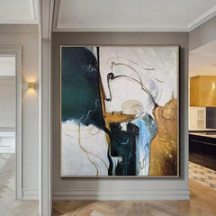 Remembering the Past – Modern Textured Abstract Oil Painting for Home Wall Decor