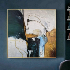 Remembering the Past – Modern Textured Abstract Oil Painting for Home Wall Decor