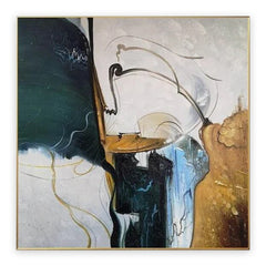 Remembering the Past – Modern Textured Abstract Oil Painting for Home Wall Decor