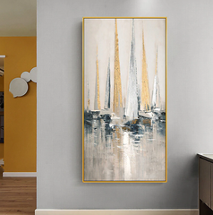 Sailor – Hand-Painted Modern Sailboat Oil Painting – & Nautical Wall Art