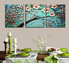 Turquoise Bloom – Textured Floral Oil Painting