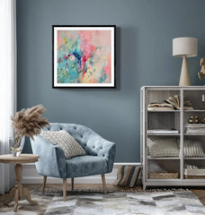 Whispering Blooms – Soft Abstract Floral Painting for Modern Wall Decor