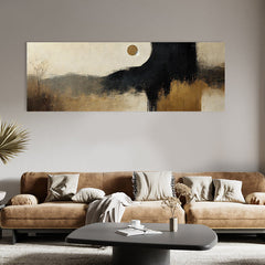 Moonlit Distant Hills – Minimalist Abstract Landscape Oil Painting for Modern Decor