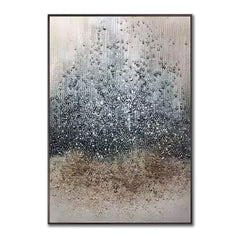 Modern Raining Textured Abstract Painting for Contemporary Home Decor