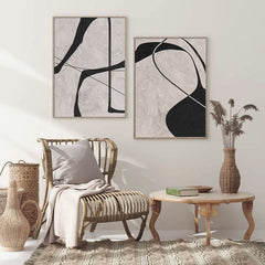 Monochrome Harmony – Original Minimalist Wabi-Sabi Abstract Oil Painting for Modern Decor