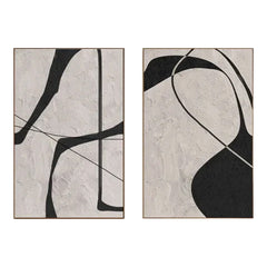 Monochrome Harmony – Original Minimalist Wabi-Sabi Abstract Oil Painting for Modern Decor