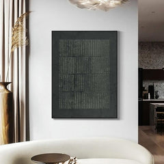 Obsidian Grid – Wabi-Sabi Textured Wall Art