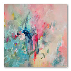 Whispering Blooms – Soft Abstract Floral Painting for Modern Wall Decor