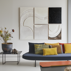 Echoes of Earth-Abstract Geometric Wall Art Set 5 – Textured Geometric Wall Art