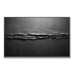 Horizon Edge – Large Black Abstract Textured 3D Wall Art