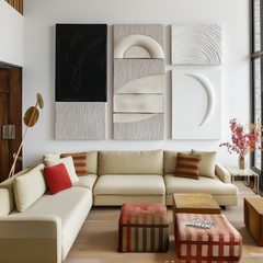 Silent Geometry-Modern Abstract Multi – Textured Geometric Wall Art