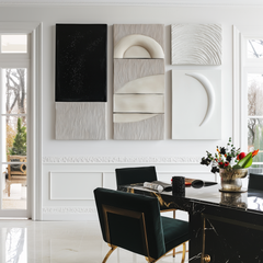 Silent Geometry-Modern Abstract Multi – Textured Geometric Wall Art