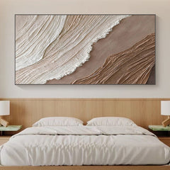 Driftwood Serenity – Neutral Coastal Minimalist Abstract Oil Painting for Modern Interiors