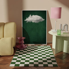 Ephemeral Echo – Minimalist Green and White Textured Abstract Oil Painting for modern decor