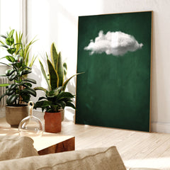 Ephemeral Echo – Minimalist Green and White Textured Abstract Oil Painting for modern decor