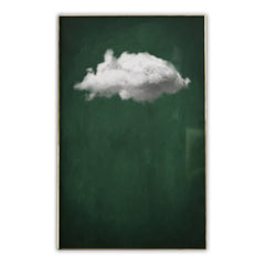 Ephemeral Echo – Minimalist Green and White Textured Abstract Oil Painting for modern decor