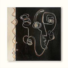 Whimsical Line Portrait – Wabi-Sabi Wall Art