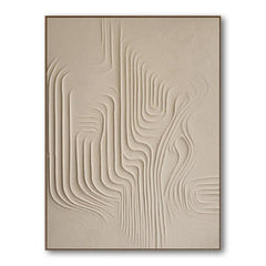 Whispering Sands-Wabi-Sabi Textured Abstract Oil Painting – Minimalist Vertical Canvas Art