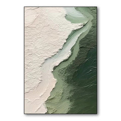 3D Ocean Wave Green Texture Oil Painting