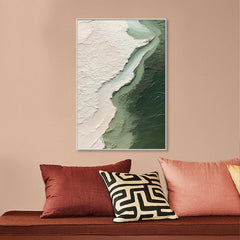 3D Ocean Wave Green Texture Oil Painting