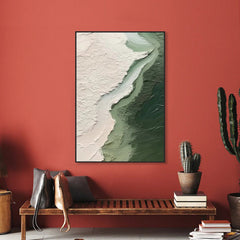 3D Ocean Wave Green Texture Oil Painting