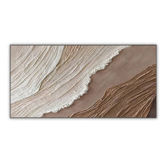 Driftwood Serenity – Neutral Coastal Minimalist Abstract Oil Painting for Modern Interiors